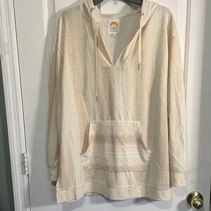 C.C Beige Striped Hoodie
